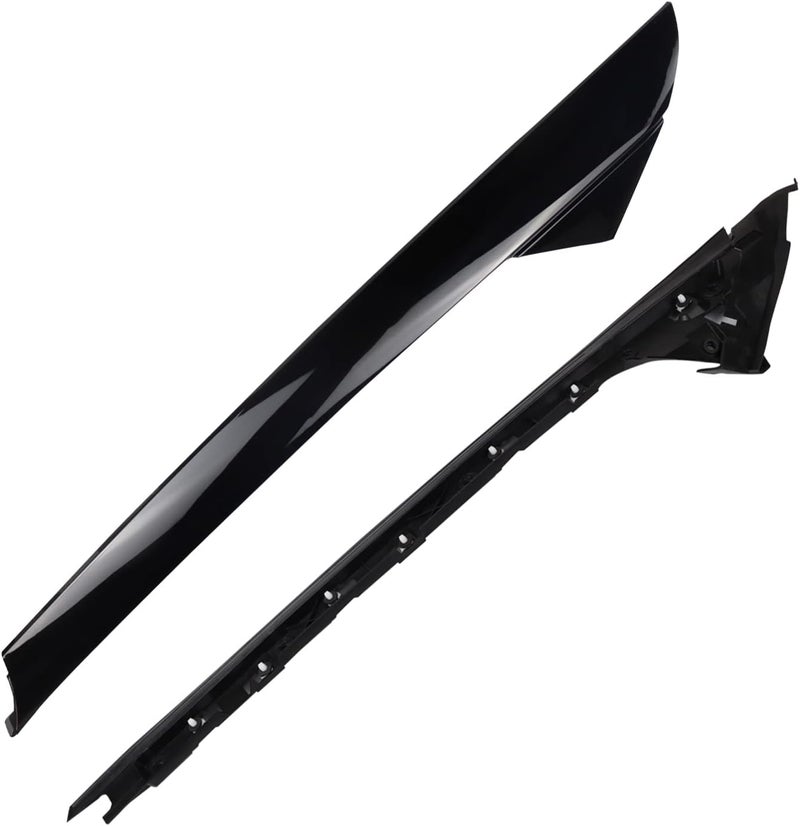 FEXON Front Passenger Side Windshield Outer & Inner A Pillar Trim Molding Kit Compatible with Ford Explorer 2011 2012 2013 2014 2015 2016 2017 2018 2019 Replaces 926-451 (Right 2ps，Gloss Black) - Image 1